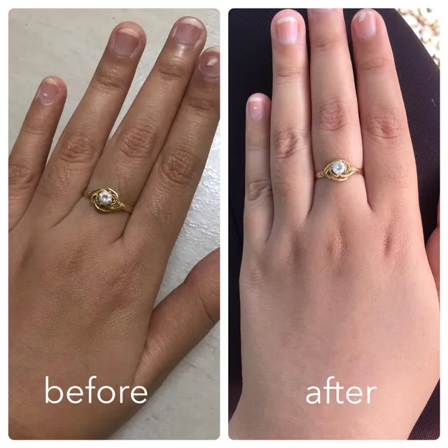 Gambar sebelum dan selepas pelanggan Beauty Dust