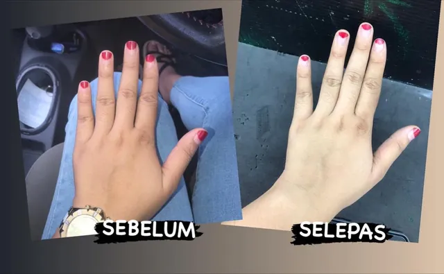 Gambar sebelum dan selepas pelanggan Beauty Dust